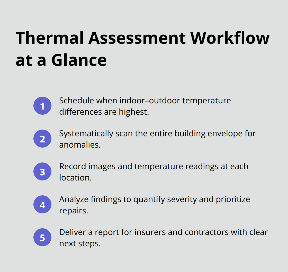 Core steps from scheduling to documentation - Energy leak assessment infrared