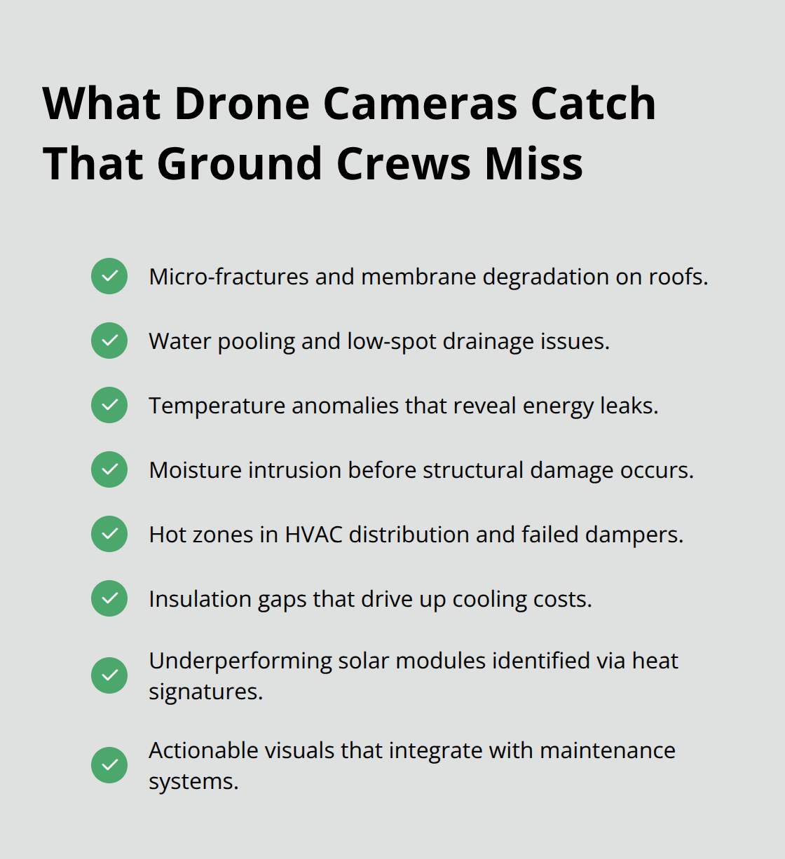 Defects and inefficiencies detected by drone imagery and thermal scans - Inland Empire drone inspections