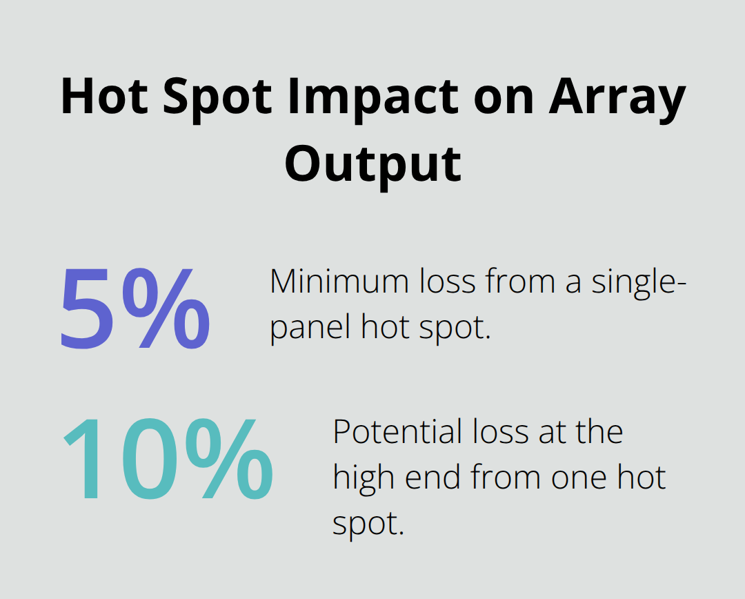 How a single-panel hot spot reduces total solar array production - PV system thermal imaging