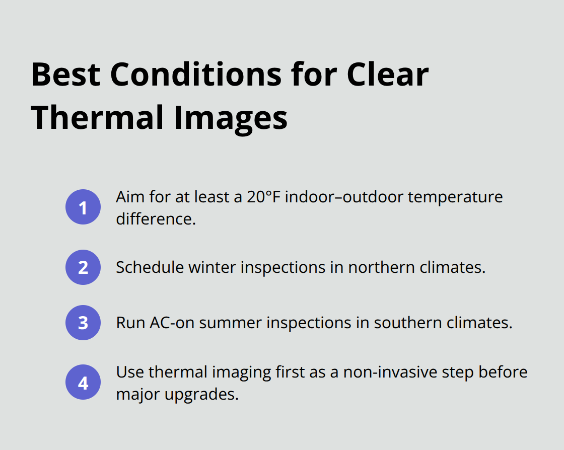 Compact checklist of timing and setup for high-contrast thermal scans. - residential thermal imaging