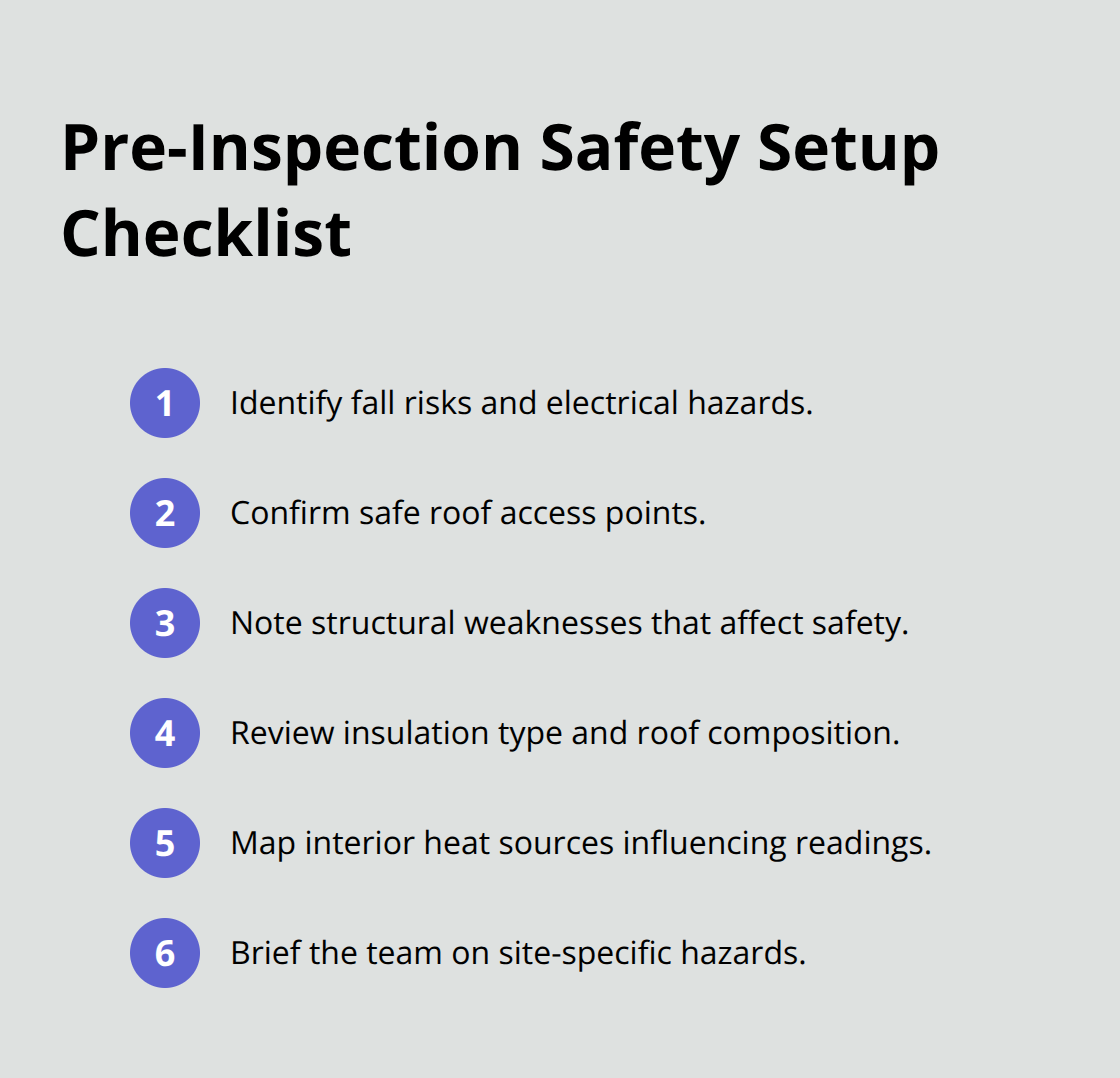 Compact checklist for preparing a safe thermal roof assessment