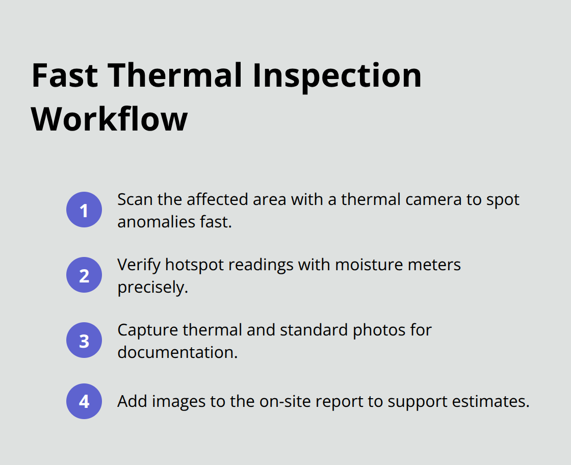 Four-step claims assessment workflow using thermal imaging